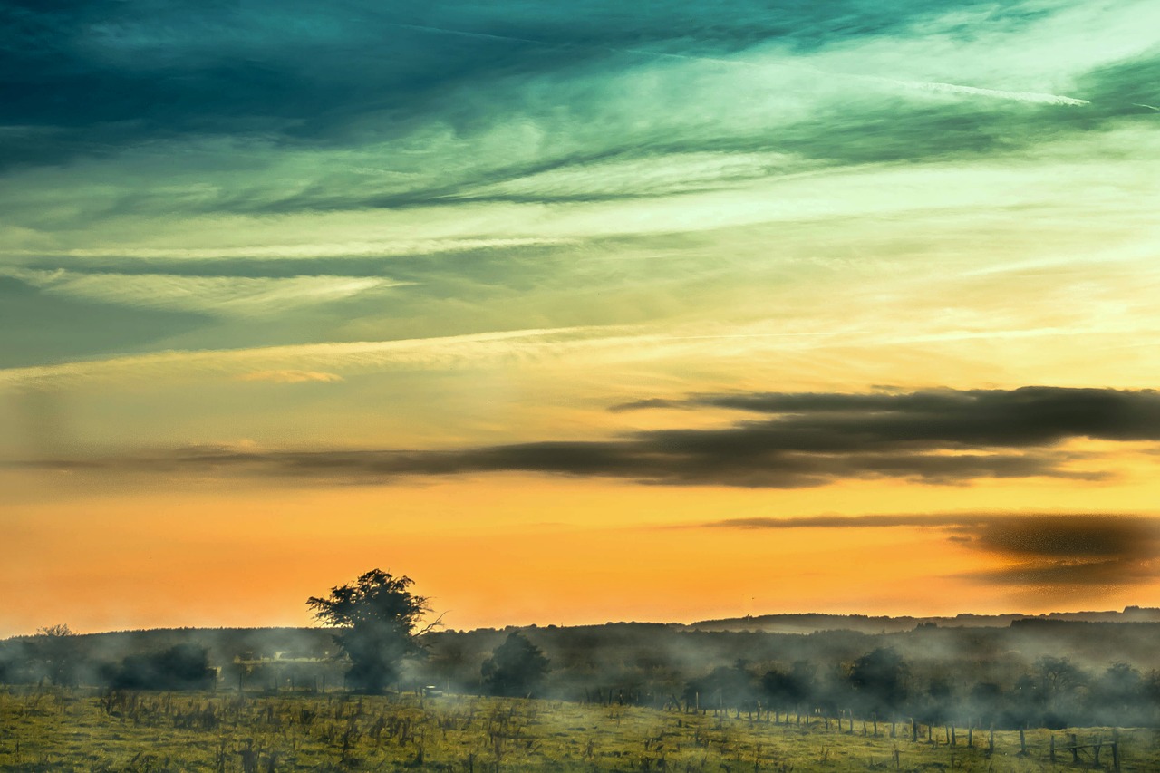 sunset evening sky clouds free photo