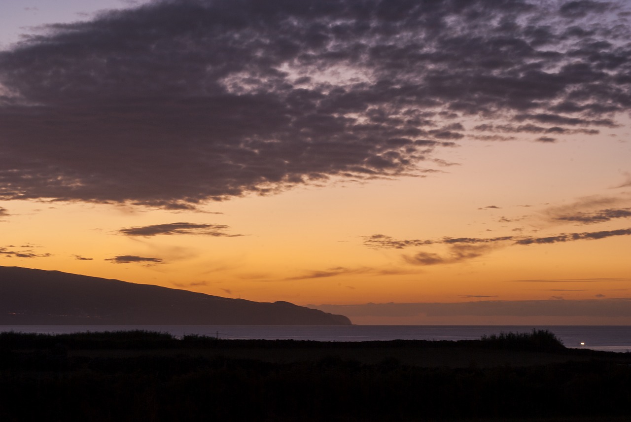 sunset mar azores free photo