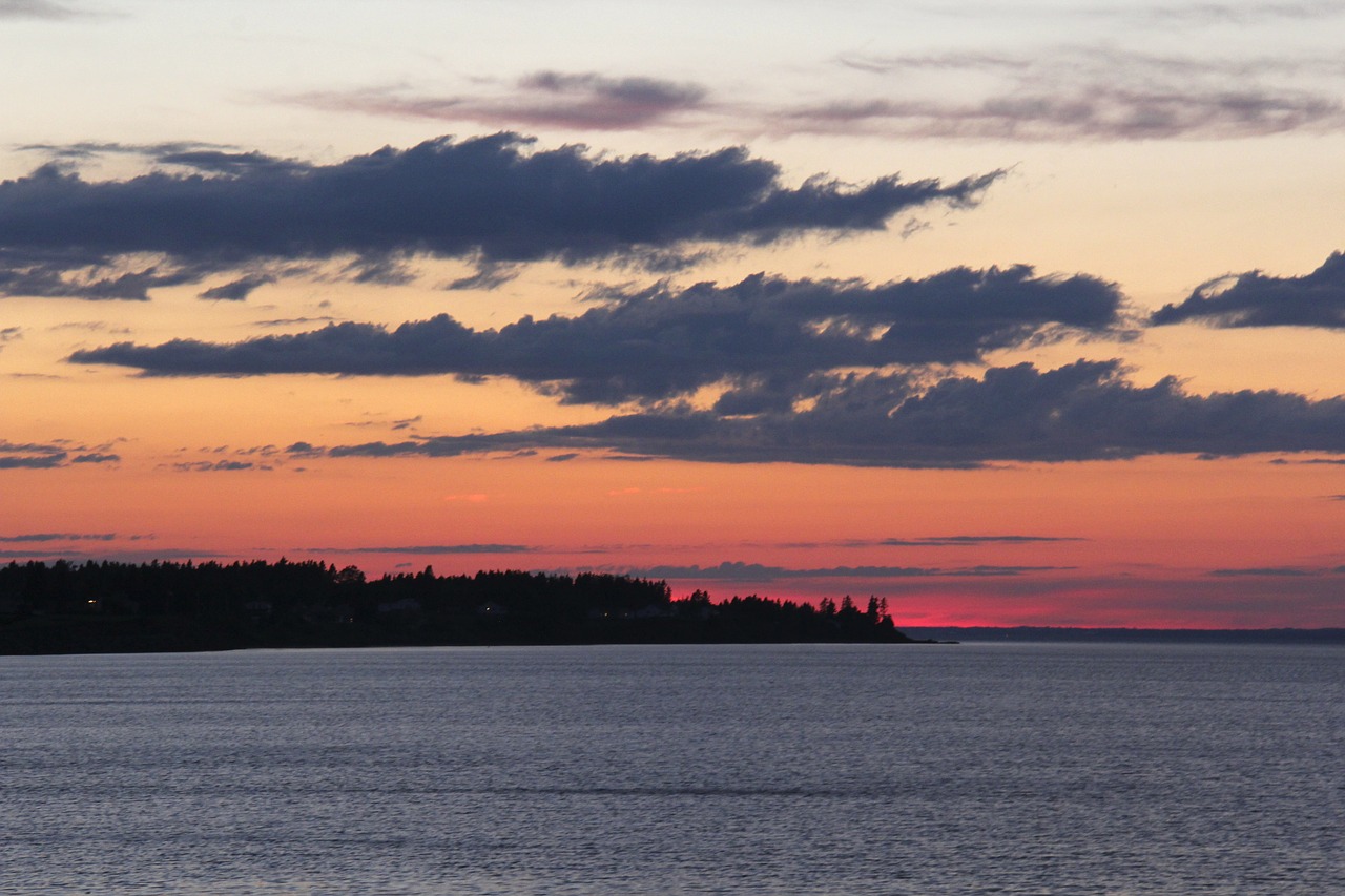 sunset ocean clouds free photo