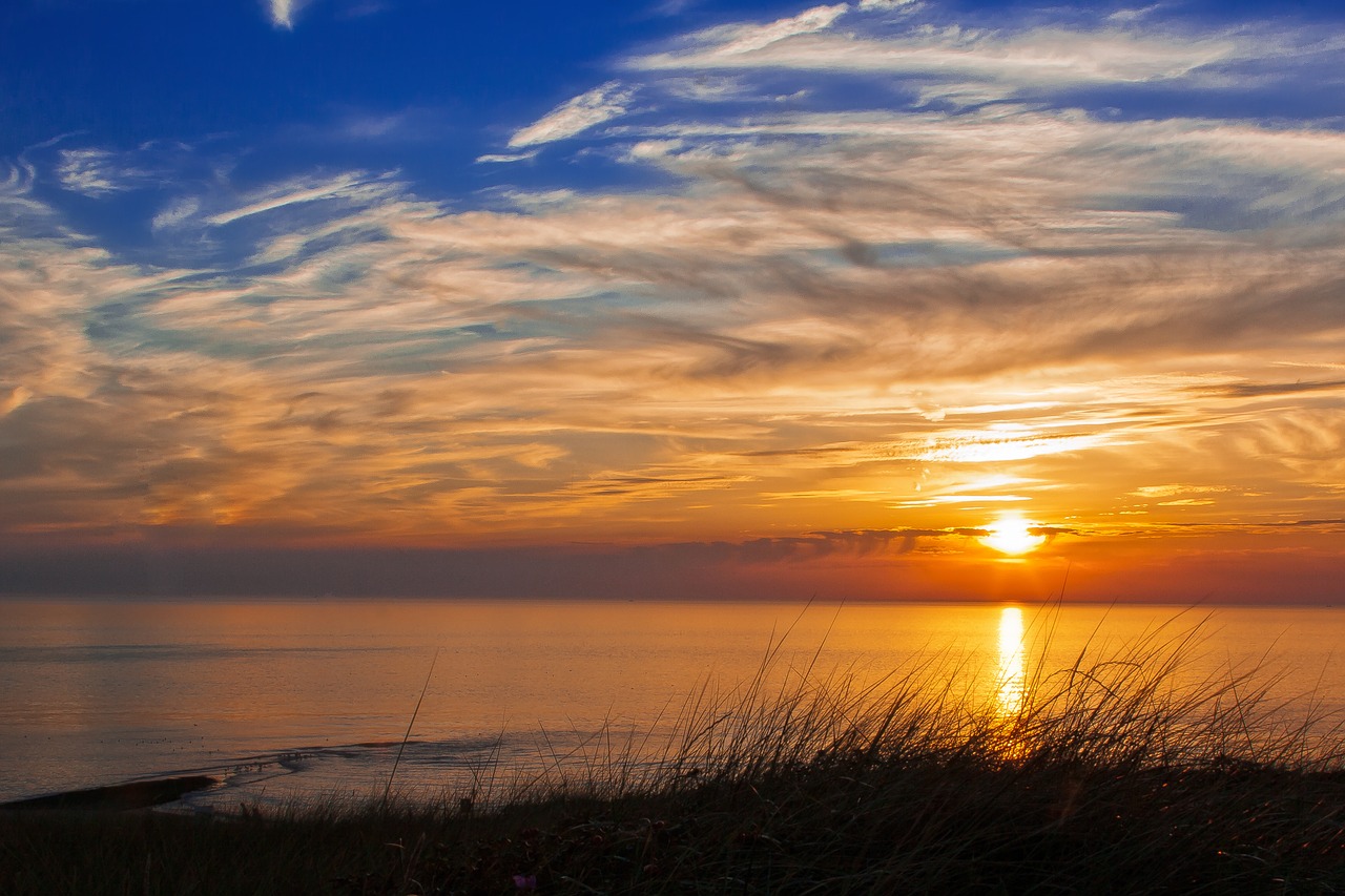 sunset evening sea free photo