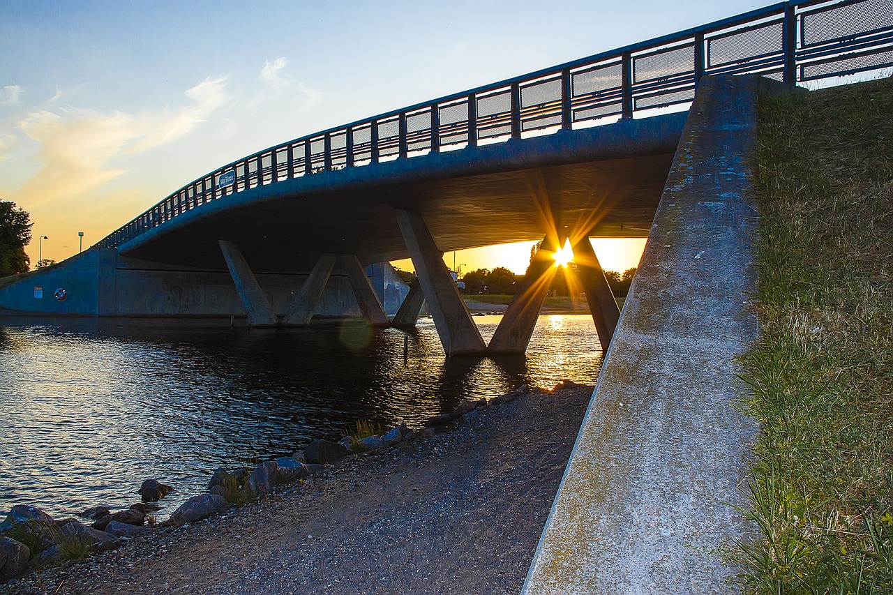 sunset bridge marine free photo