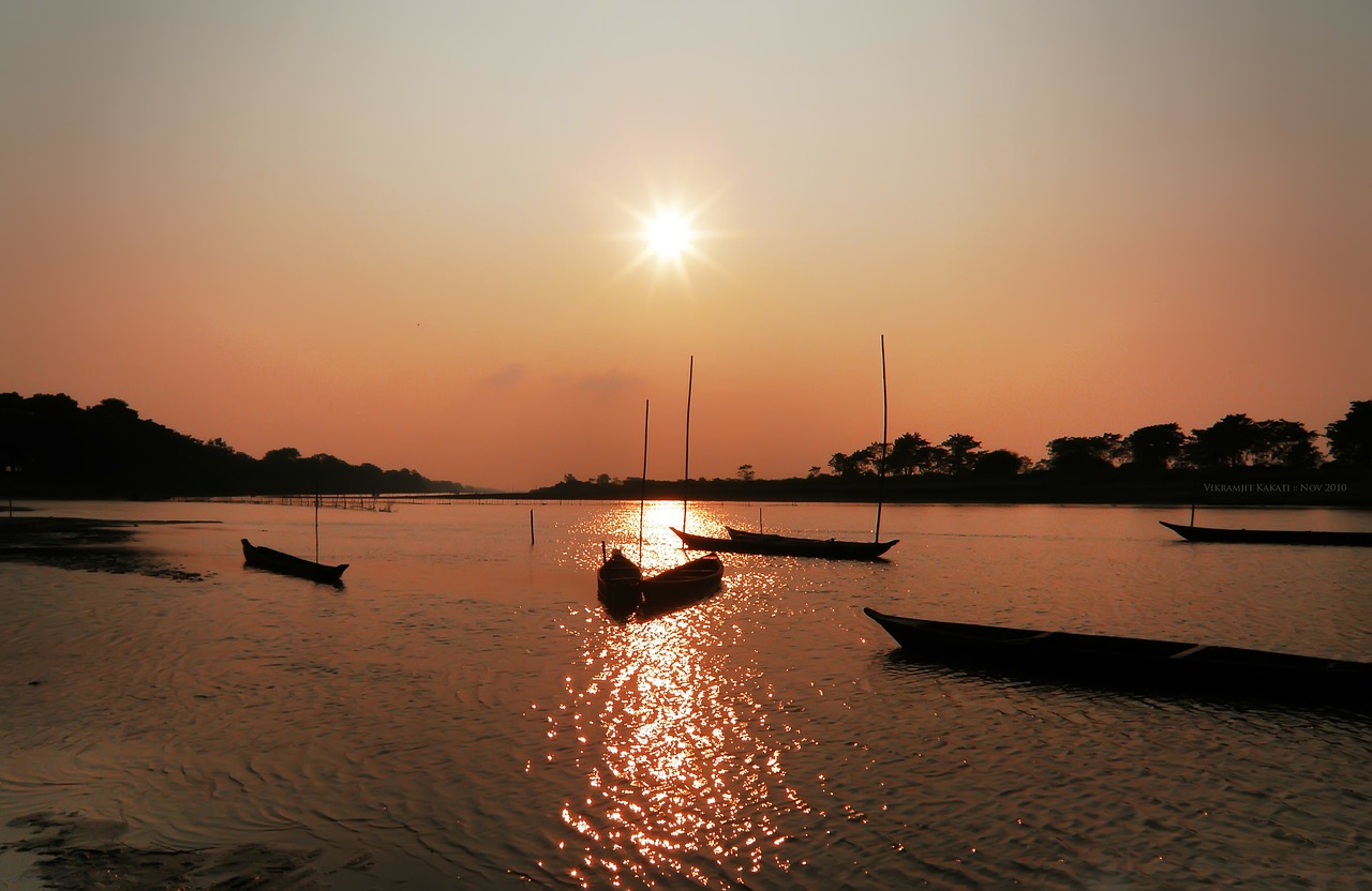 sunset landscape assam free photo