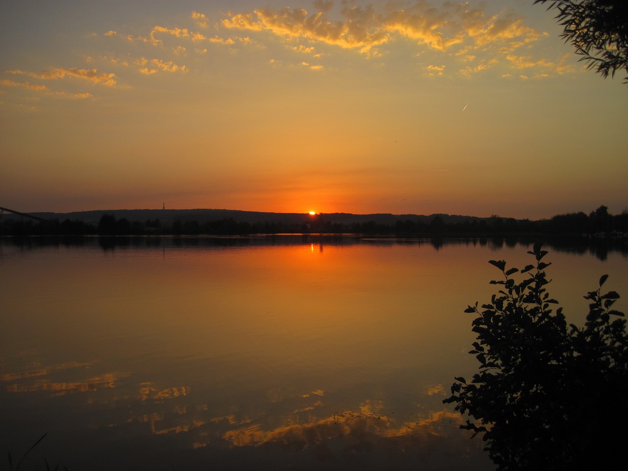 sunset lake abendstimmung free photo