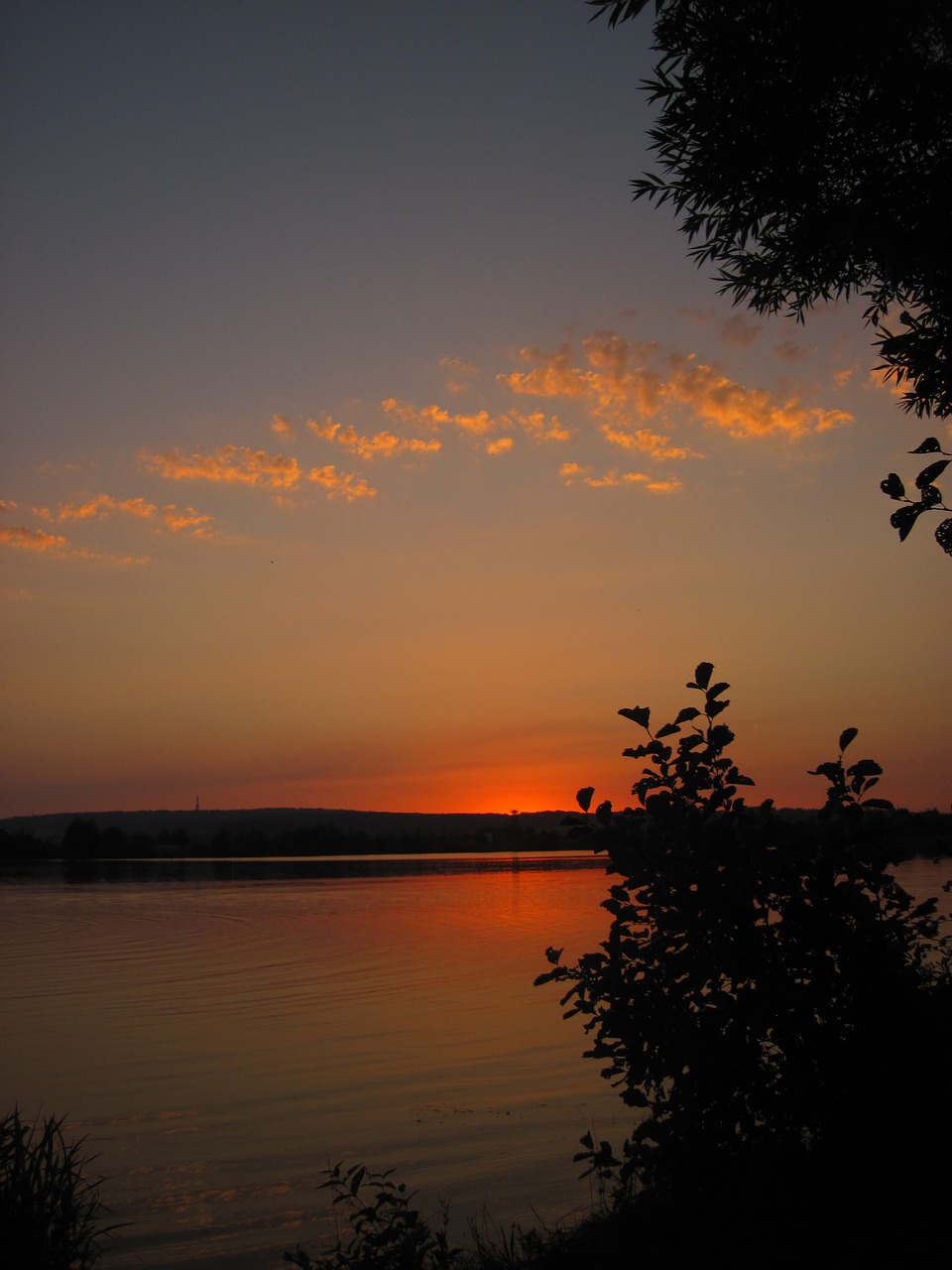 sunset lake abendstimmung free photo