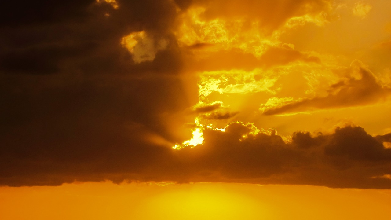 sunset clouds golden free photo