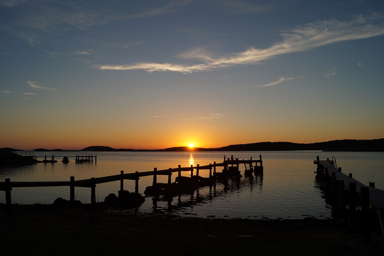 sunset bridge landscape free photo