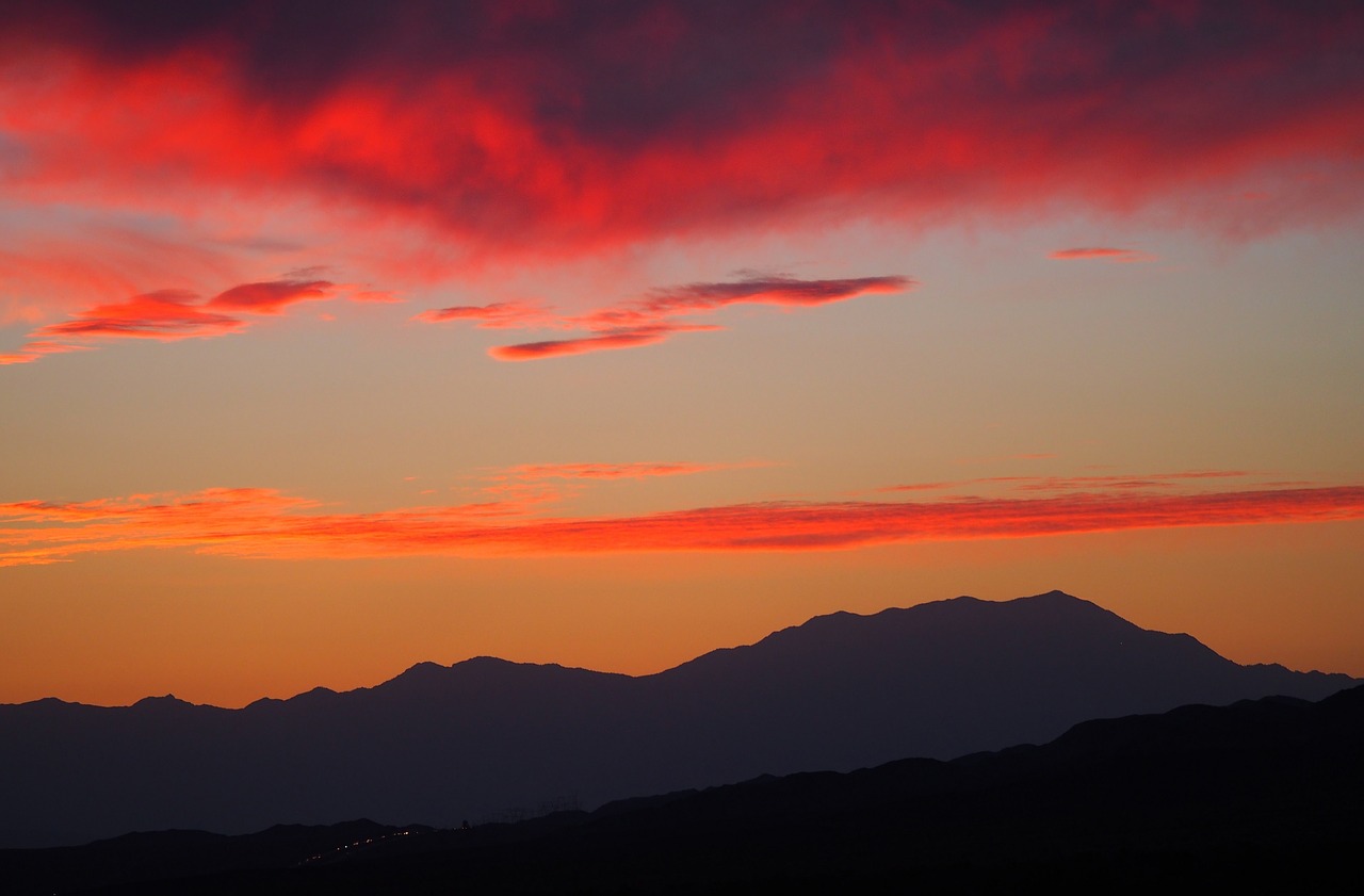 sunset landscape silhouettes free photo