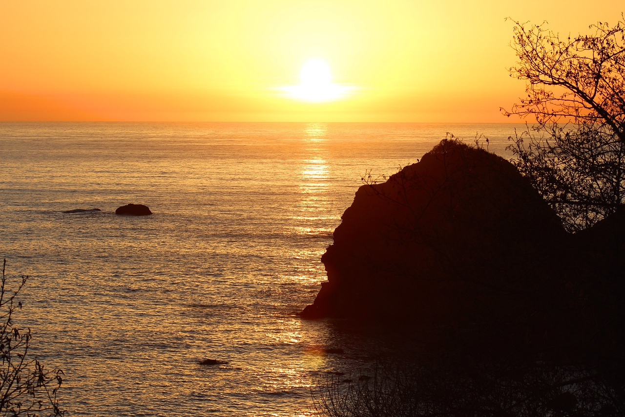 sunset ocean coast free photo