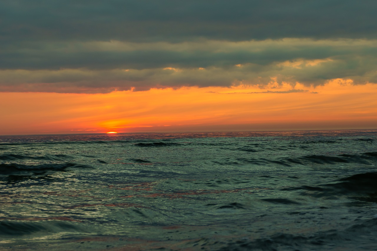 sunset baltic sea free photo