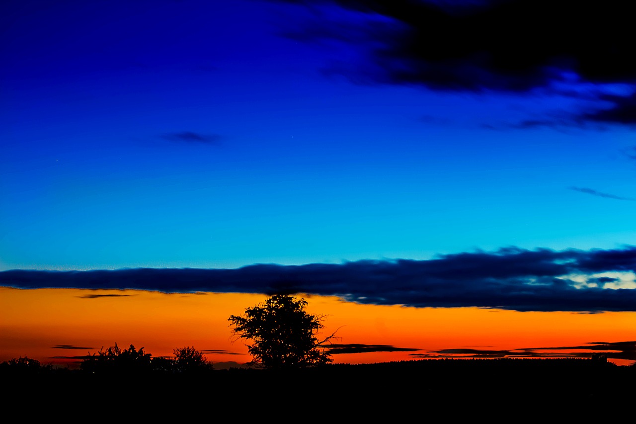 sunset blue hour sky free photo