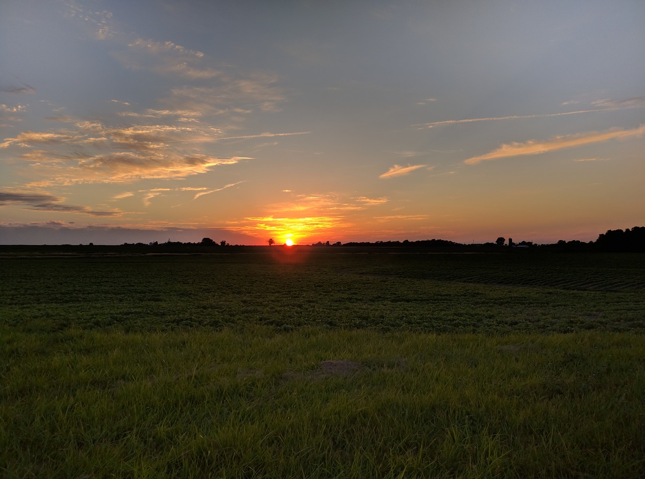 sunset farm rural free photo