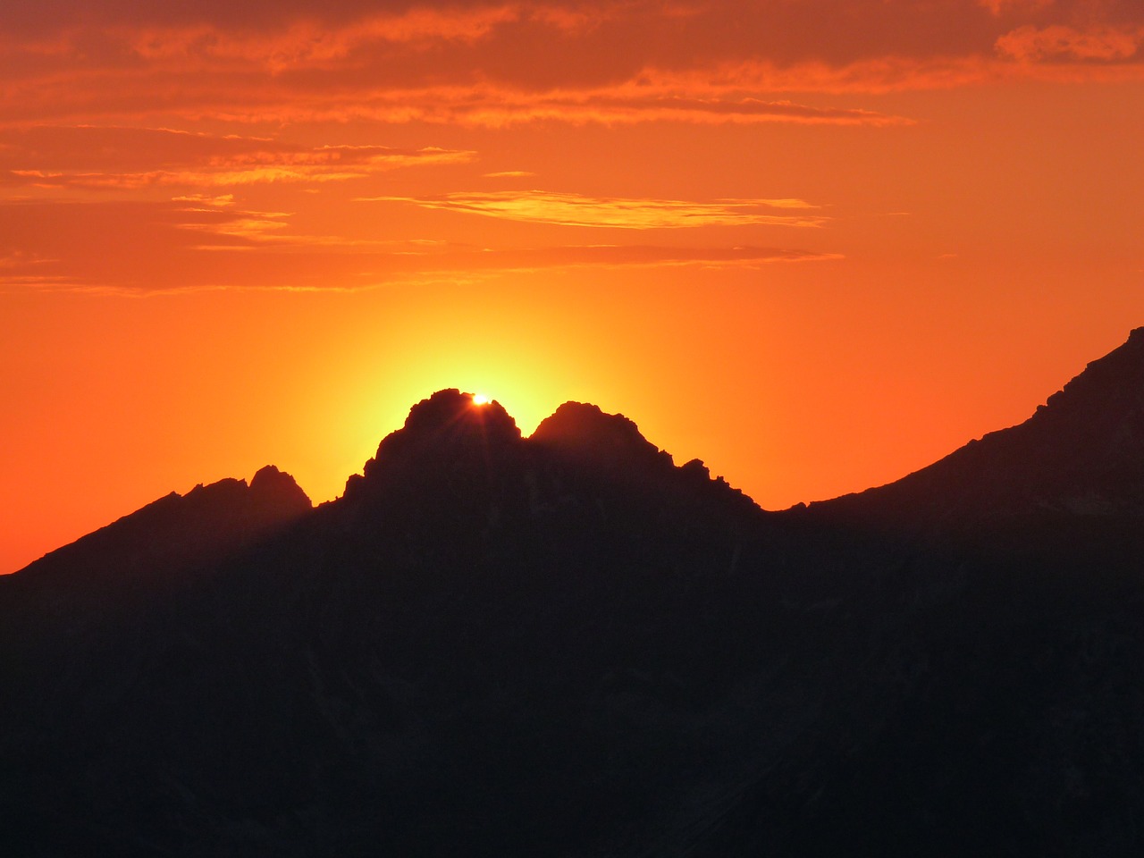 sunset mountains abendstimmung free photo