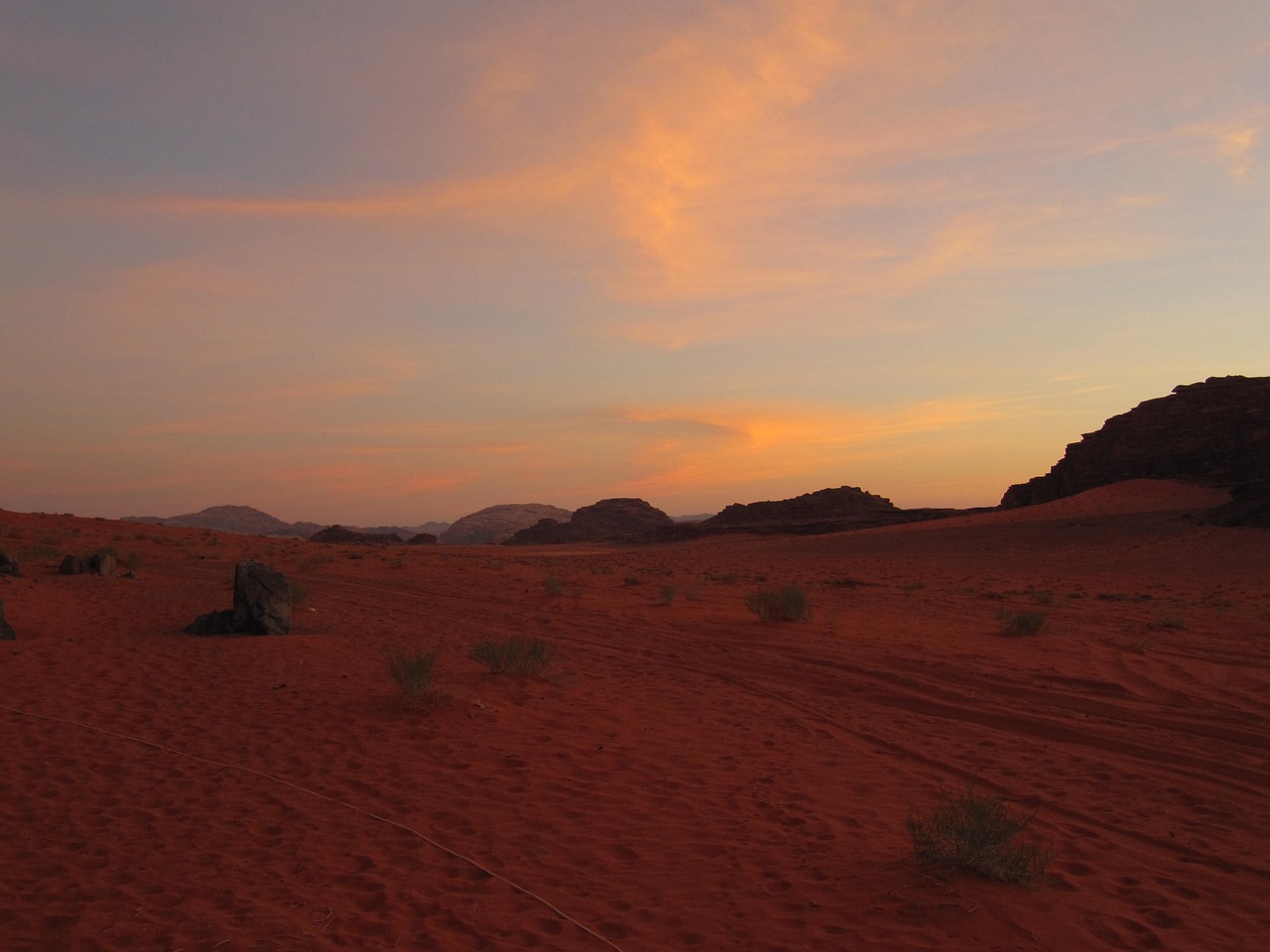 sunset desert middle east free photo