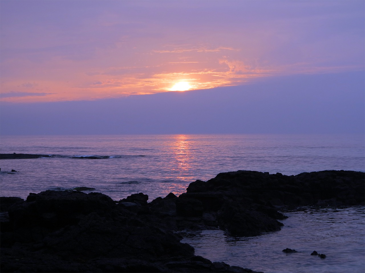 sunset glow jeju free photo