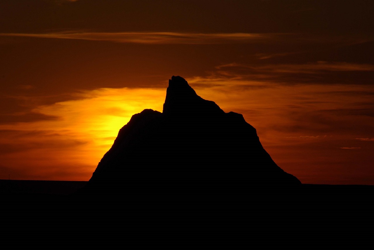 sunset landscape silhouettes free photo