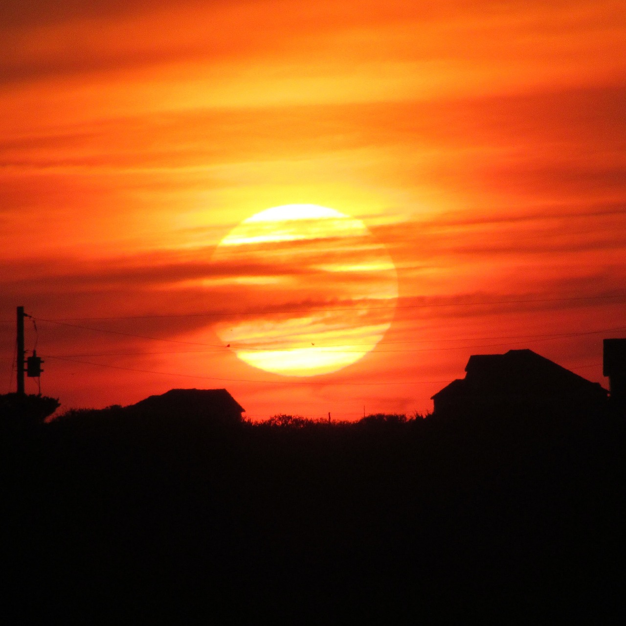 sunset landscape silhouettes free photo