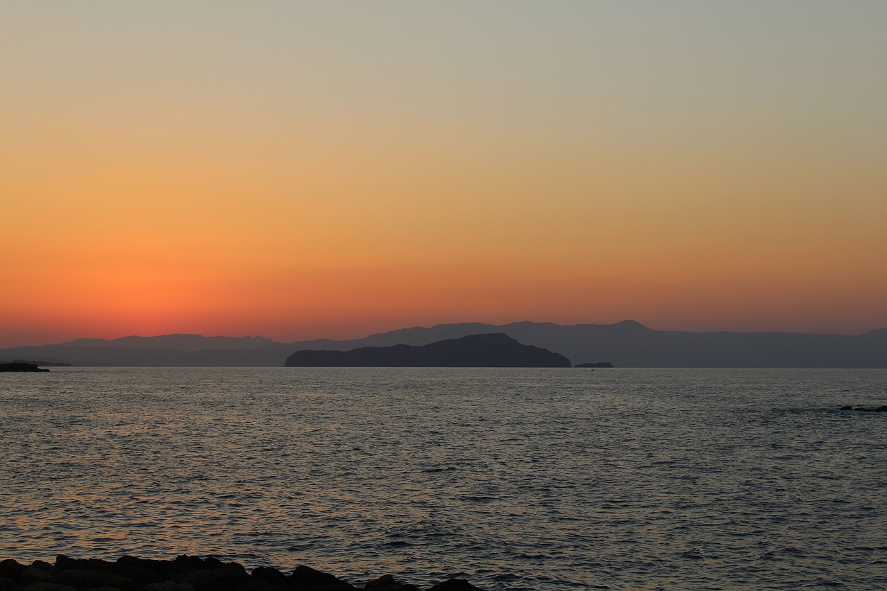 sunset landscape crete free photo