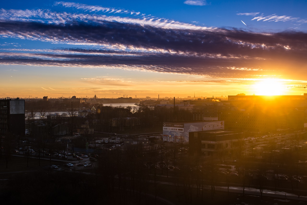 sunset clouds panorama free photo