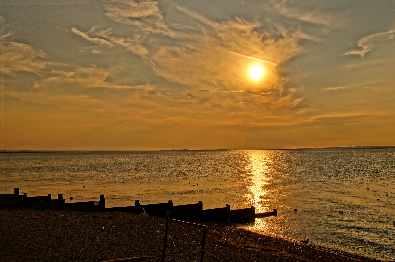 sunset whitstable uk free photo