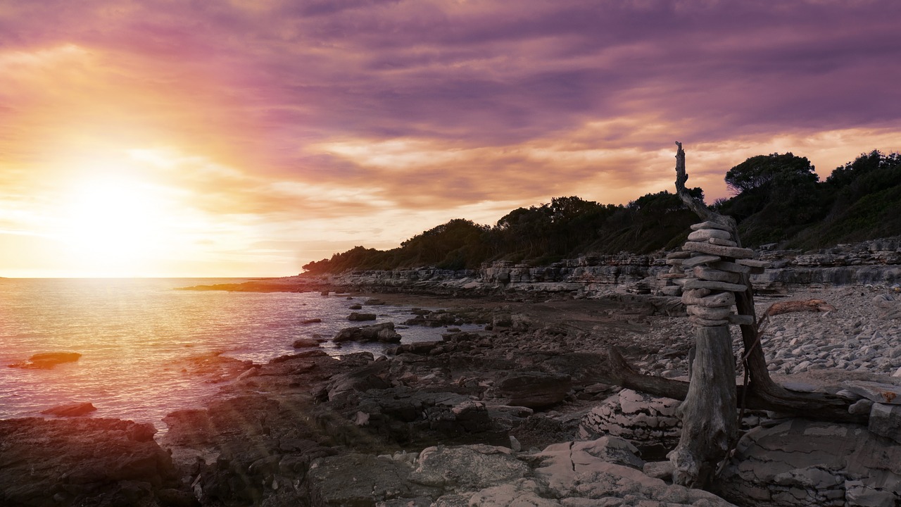 sunset croatia sea free photo