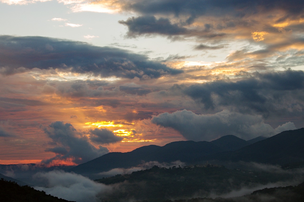 sunset autumn clouds free photo