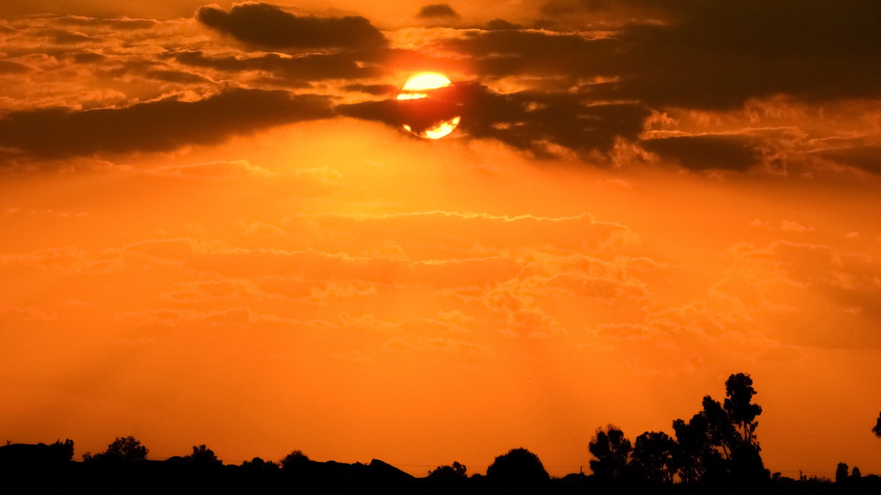 sunset sun clouds free photo