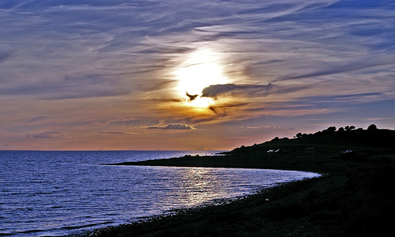 sunset denmark sea free photo