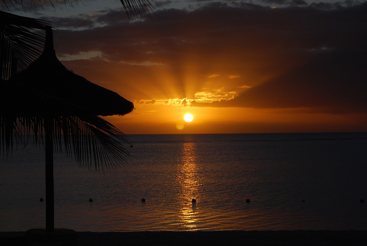sunset sugar beach mauritius free photo