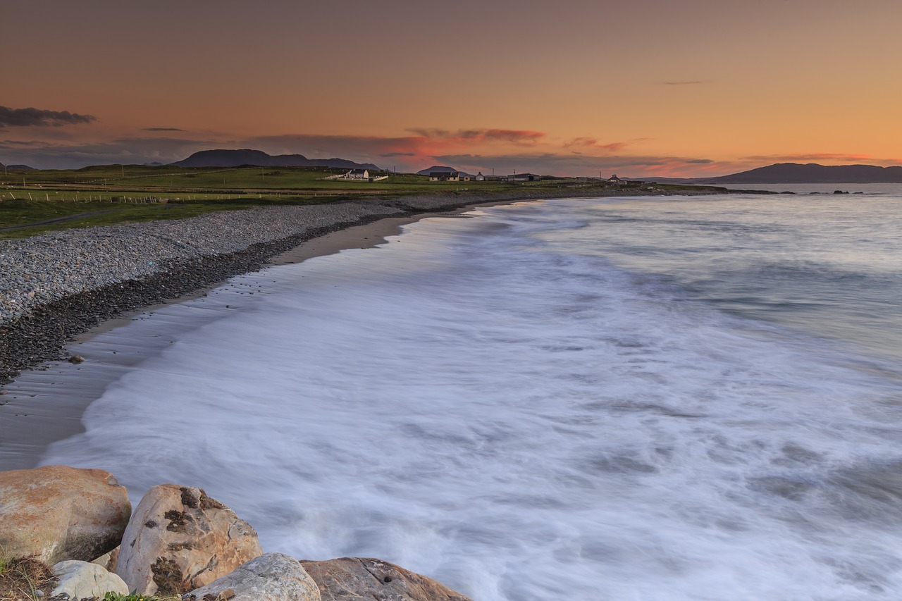 sunset atlantic shore free photo