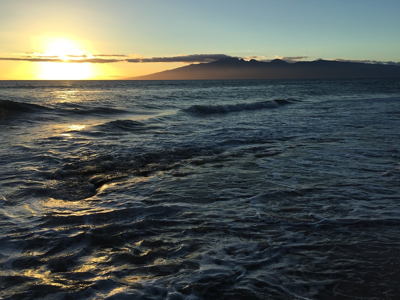 sunset ocean hawaii free photo