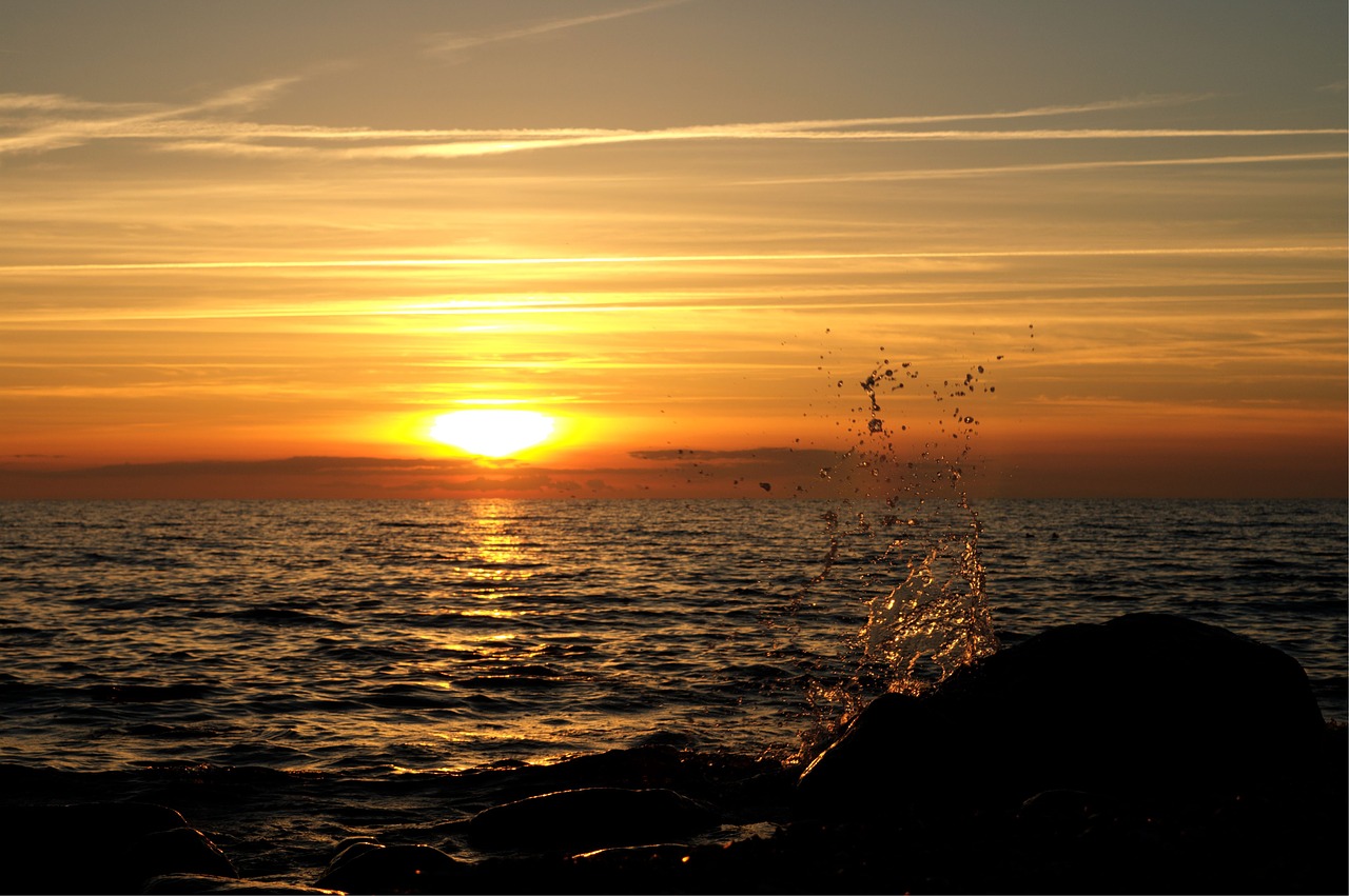 sunset rügen lighting free photo