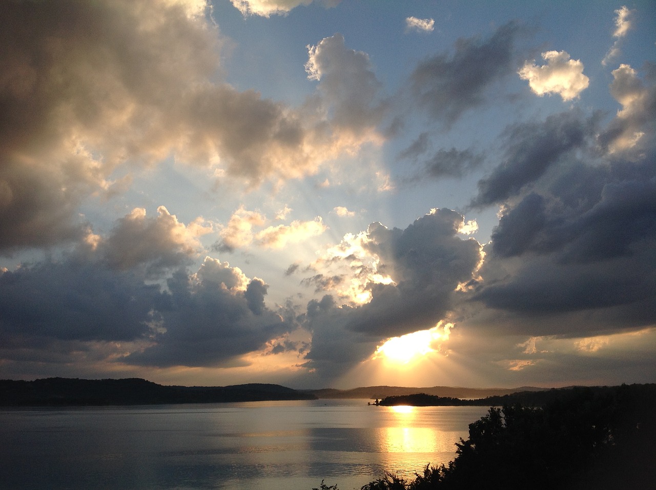 sunset clouds water free photo