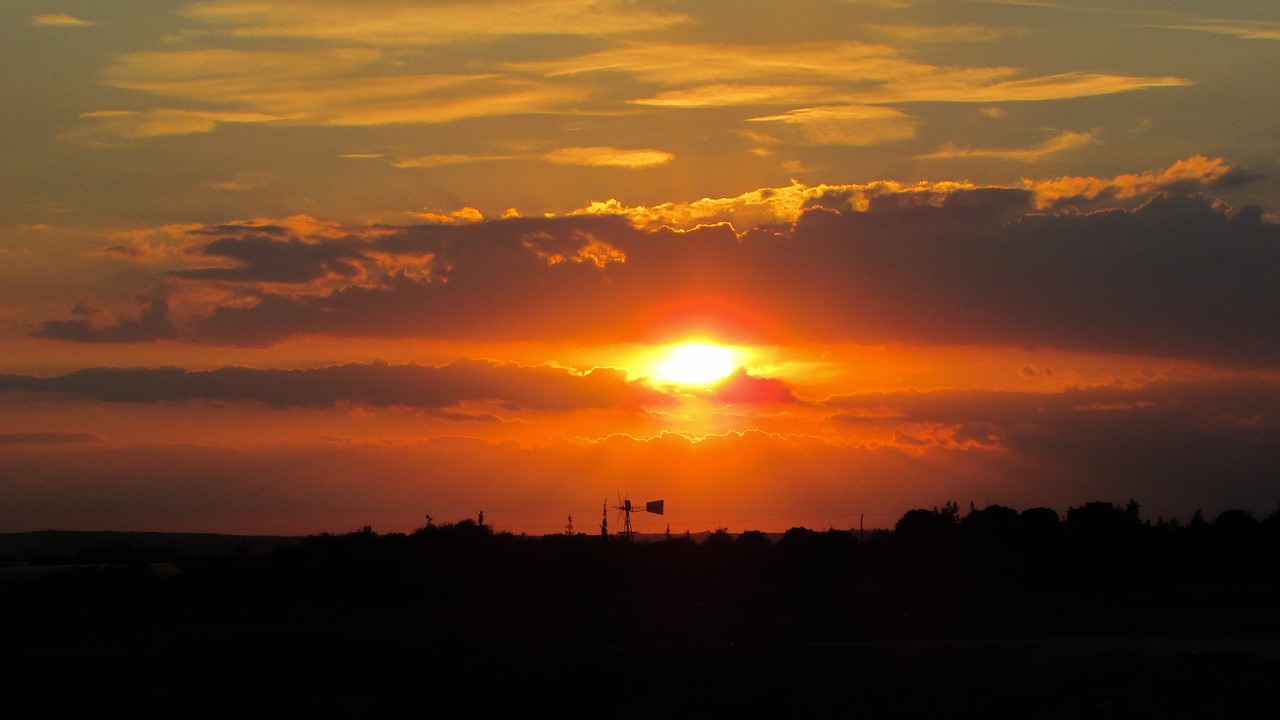 sunset sun clouds free photo