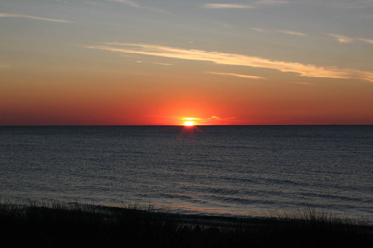 sunset afterglow baltic sea free photo