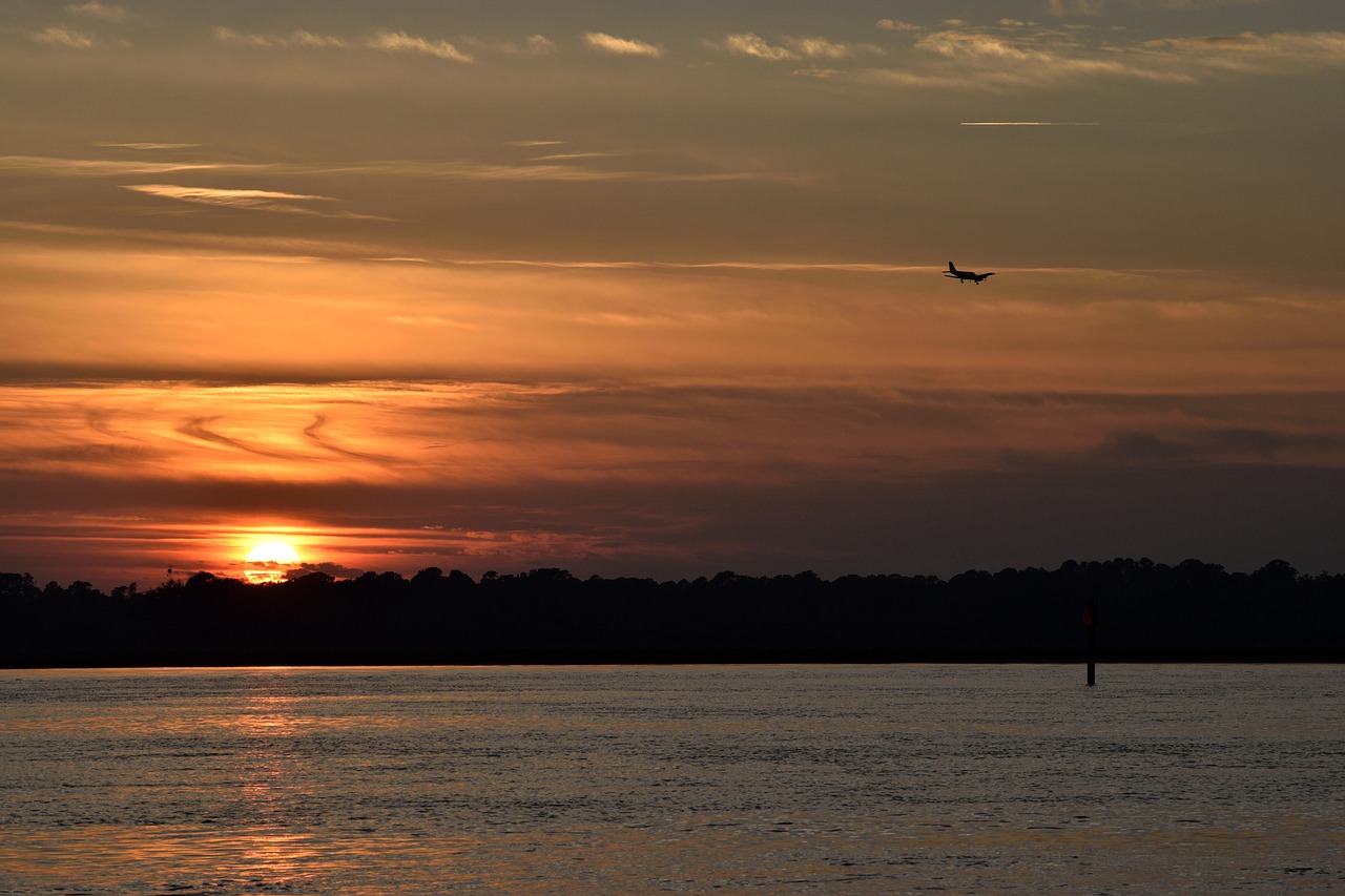 sunset orange sky landscape free photo