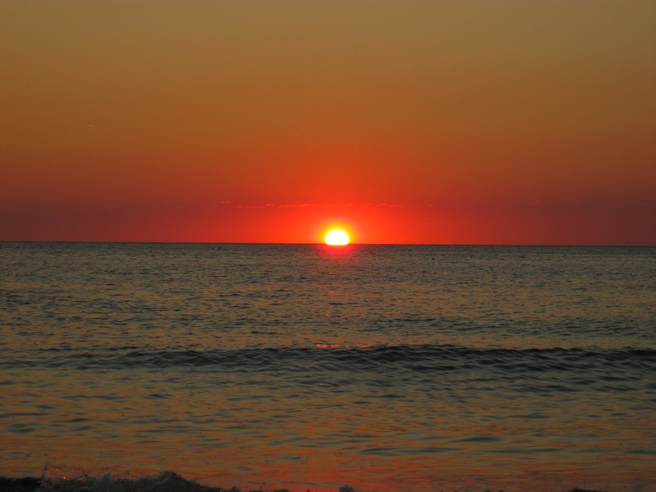 sunset sea beach free photo