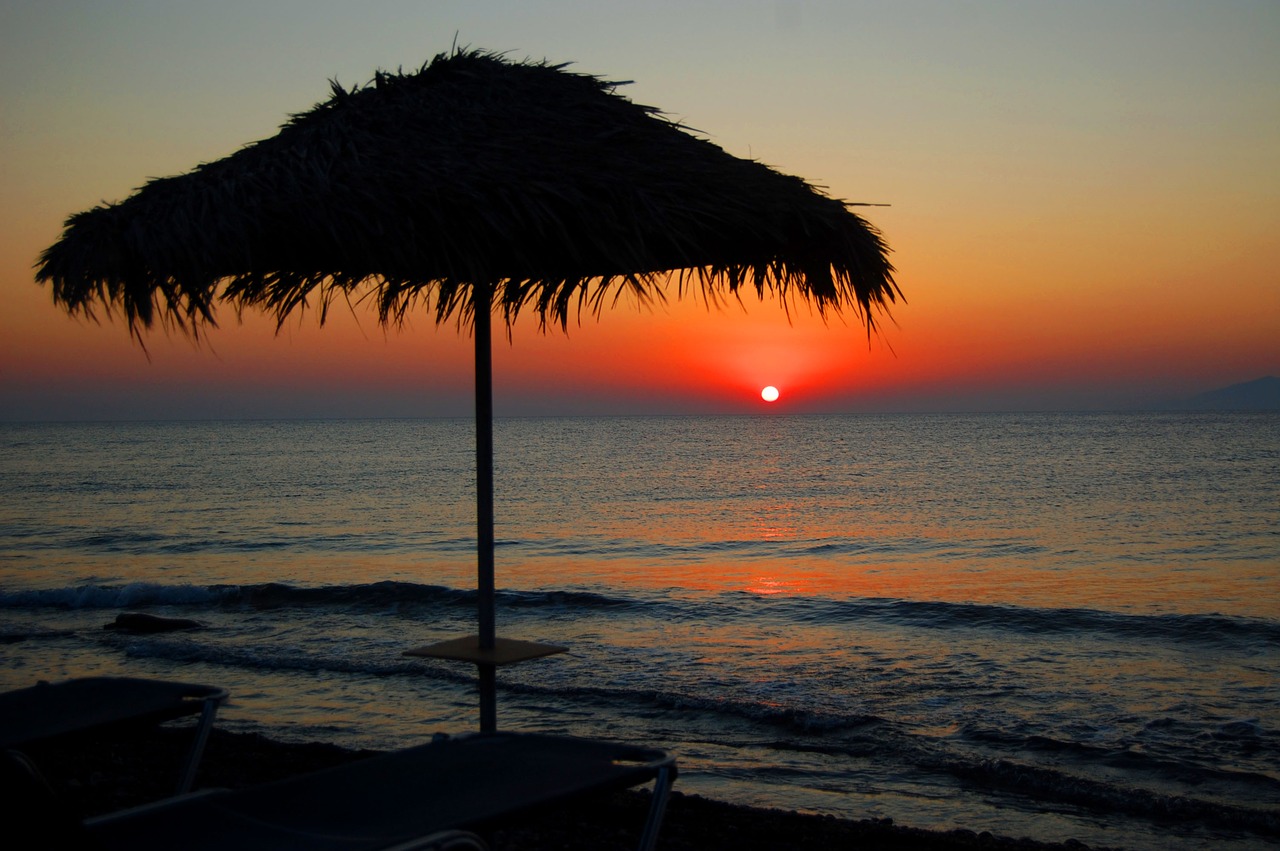 sunset solar beach free photo
