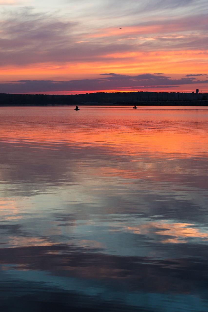 sunset water lake free photo