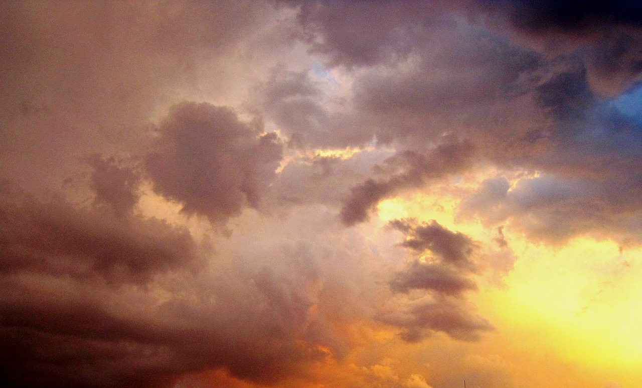 sunset sundow clouds free photo