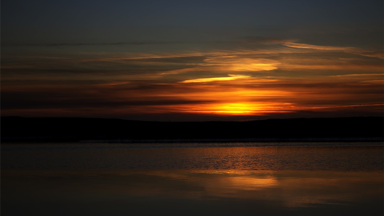 sunset sea beach free photo