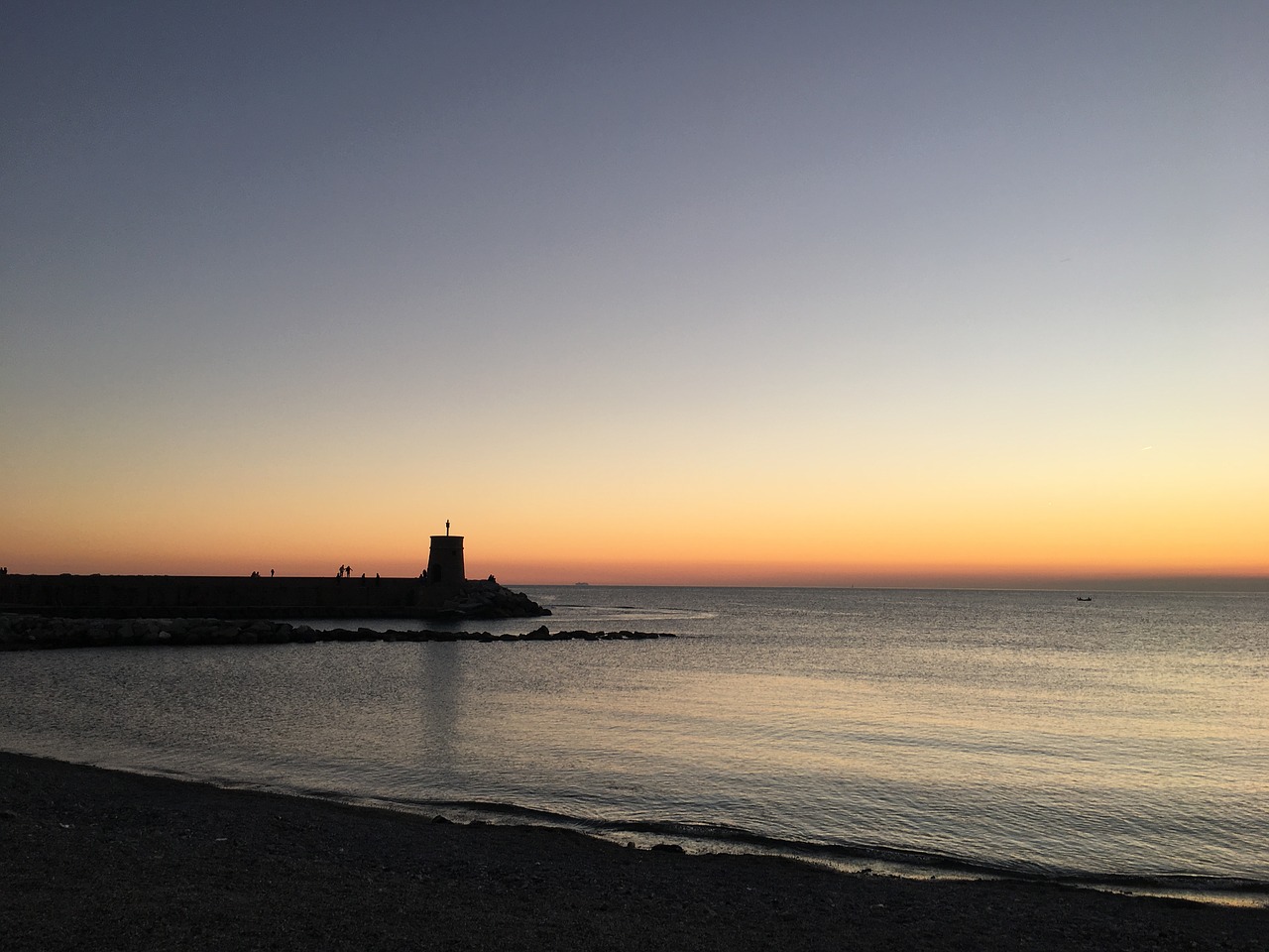 sunset sea liguria free photo