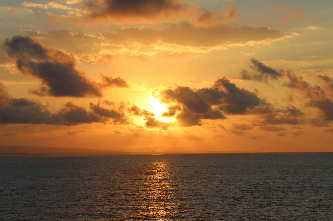 sunset sea so free photo