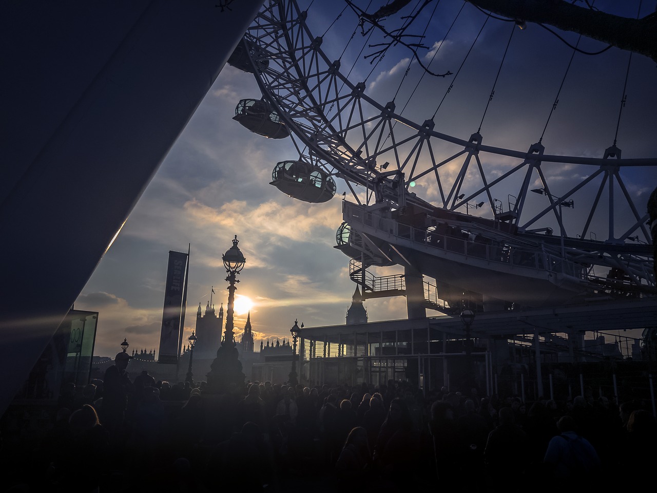 sunset london london eye free photo