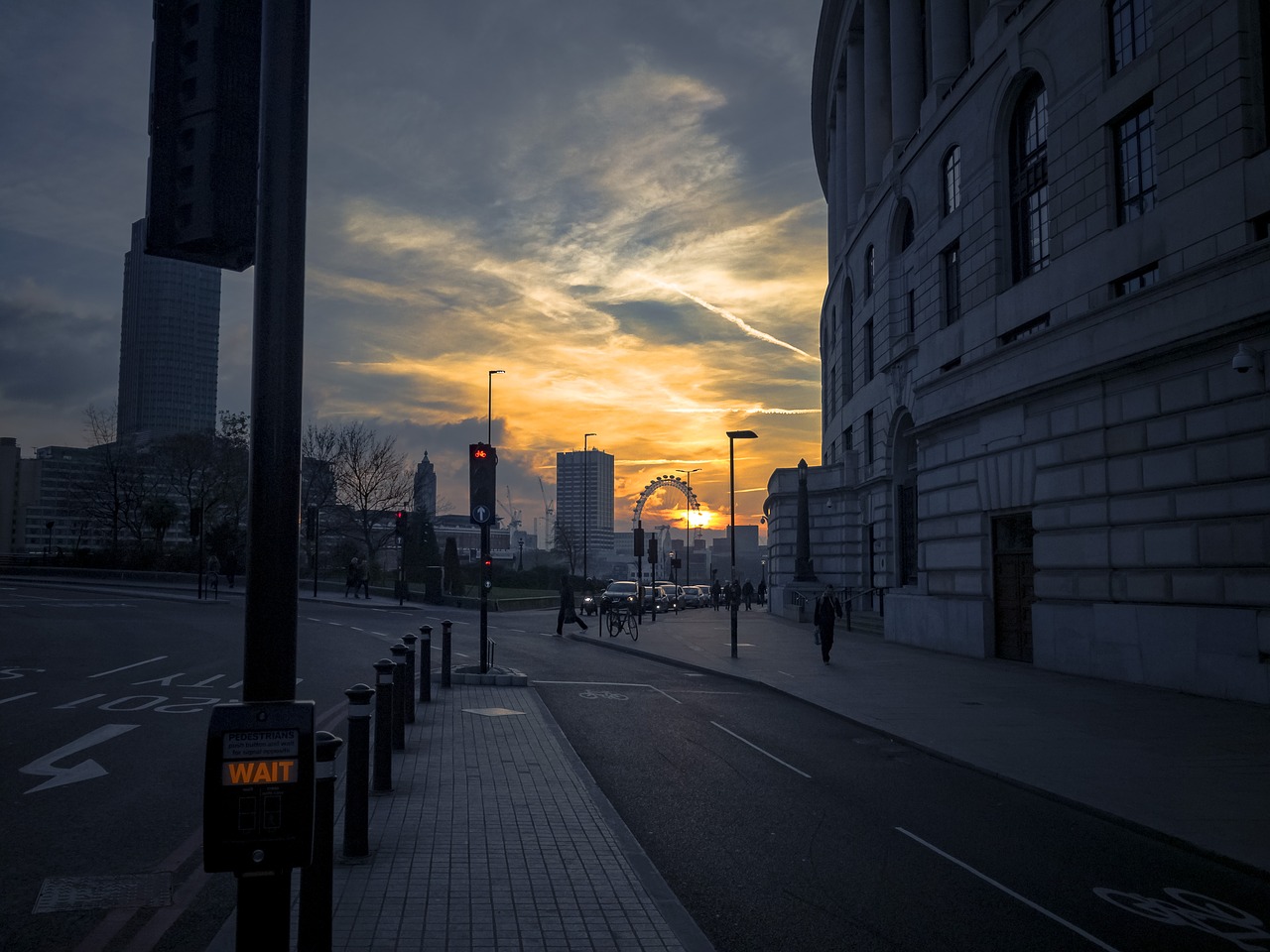 sunset london london eye free photo