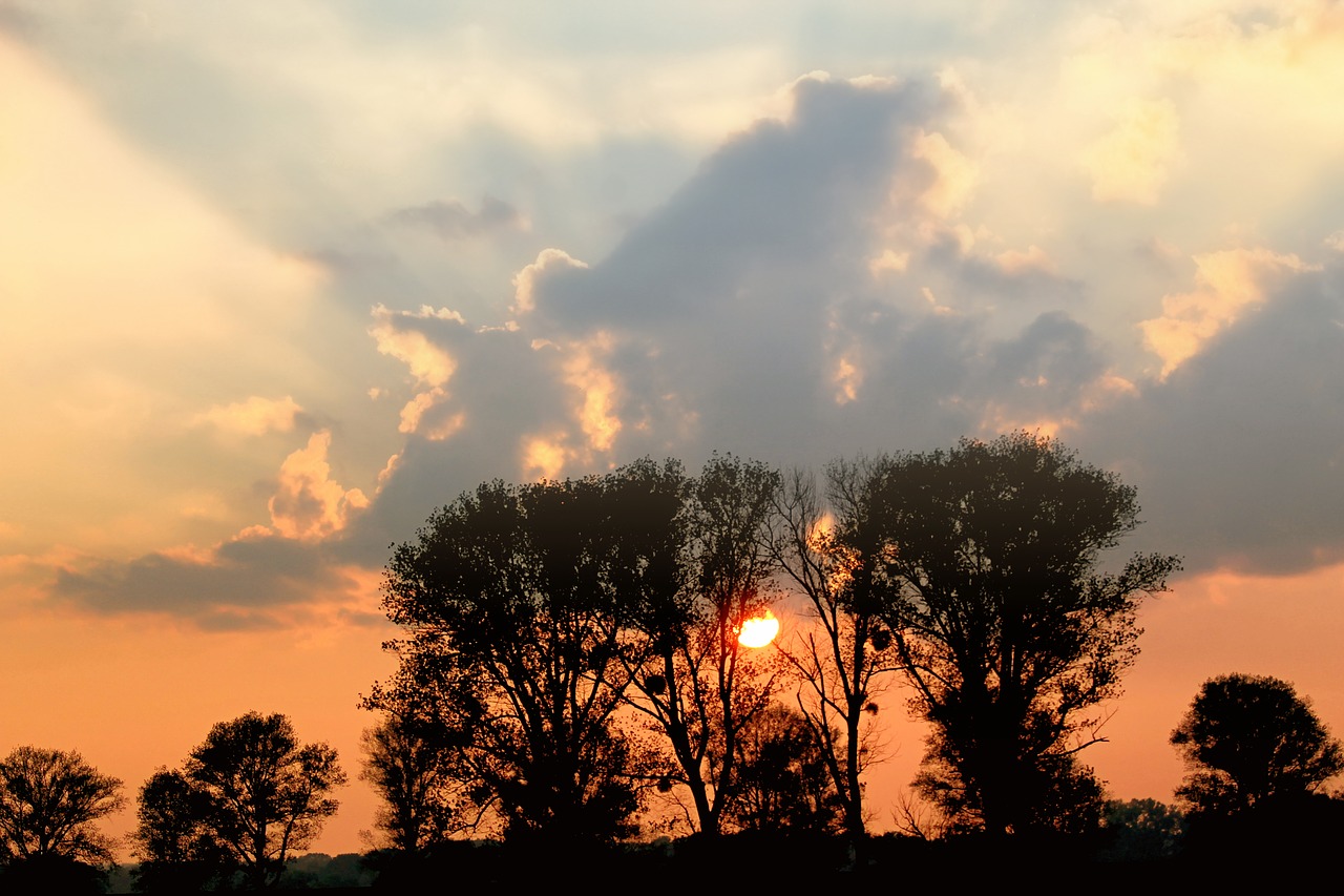 sunset abendstimmung afterglow free photo