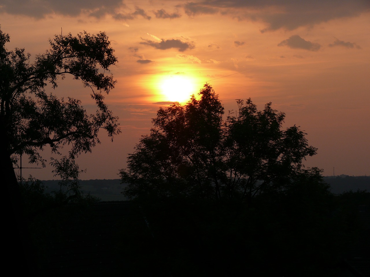 sunset evening sky lighting free photo