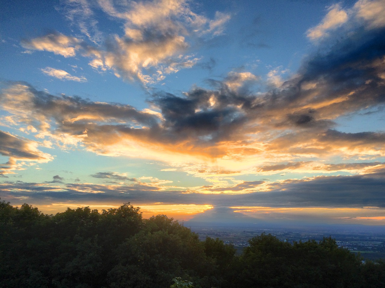 sunset clouds evening sky free photo