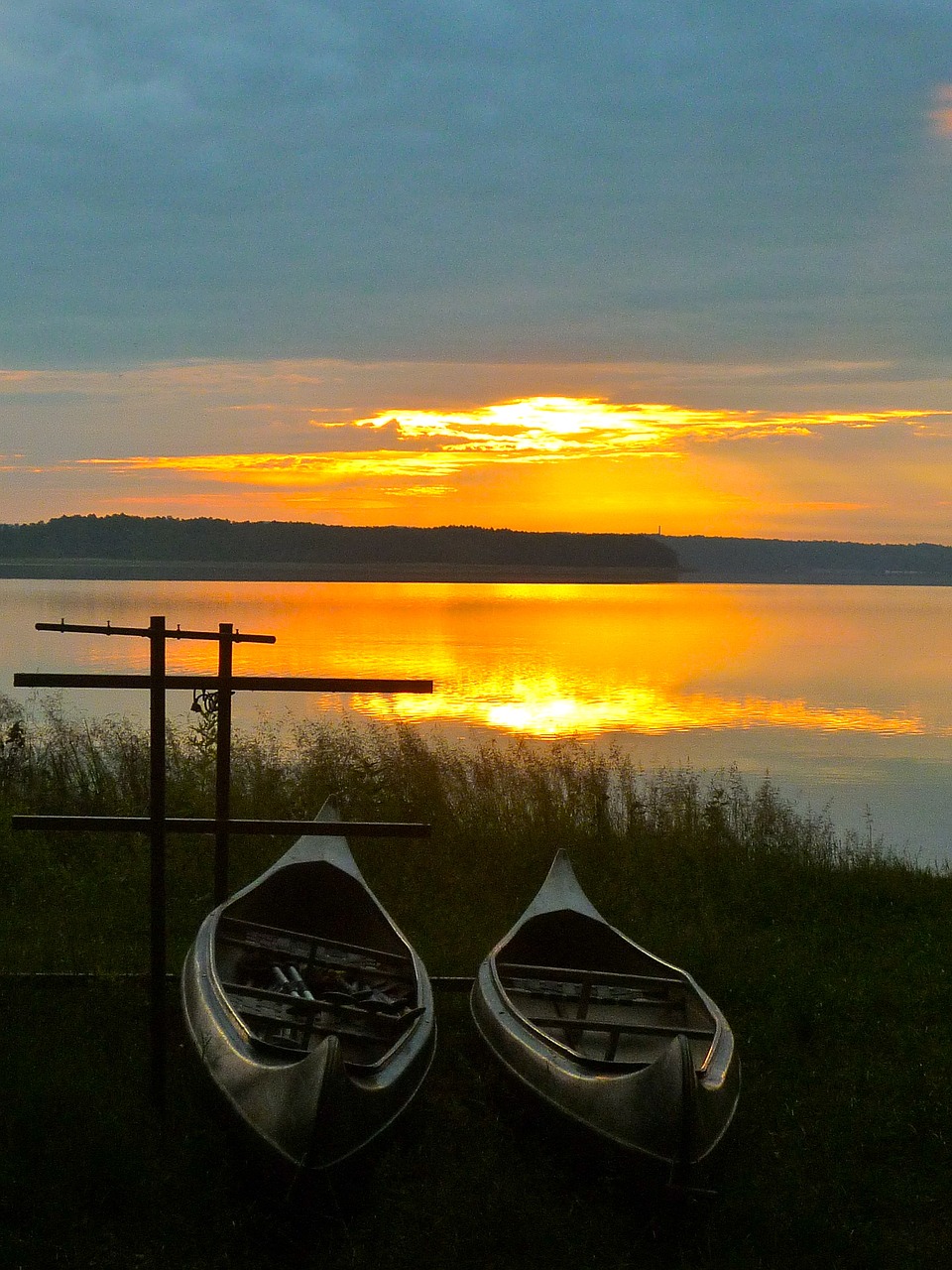 sunset lake waters free photo