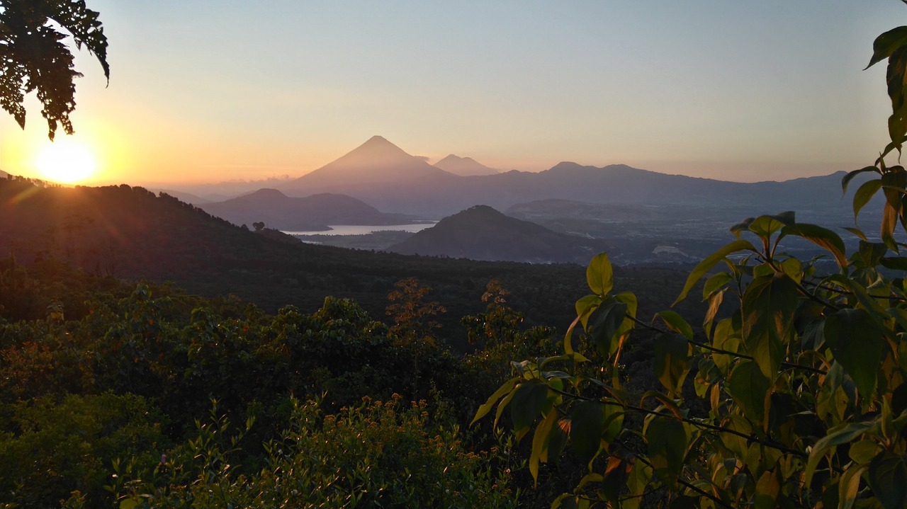 sunset volcano landscape free photo