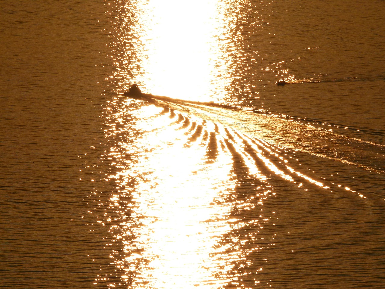 sunset boat fisher free photo